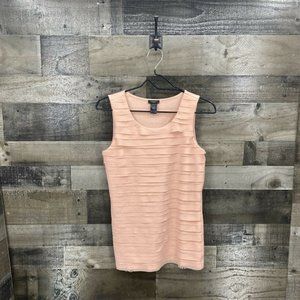 Ann Taylor Sleeveless Tiered Blouse Top Size Small